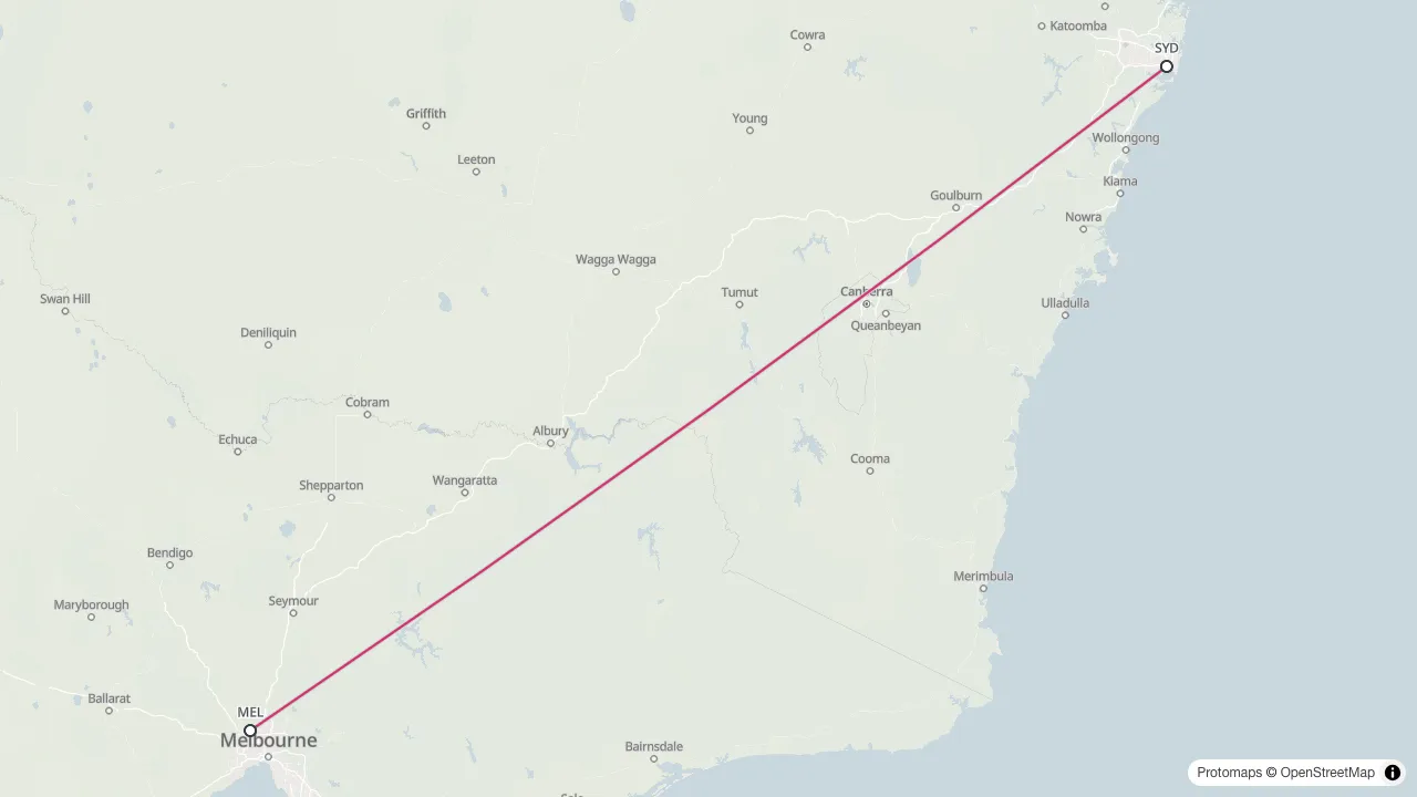 Melbourne to Sydney