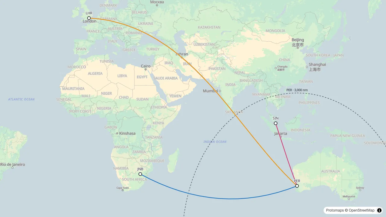 A 3,000 nm ring on Perth